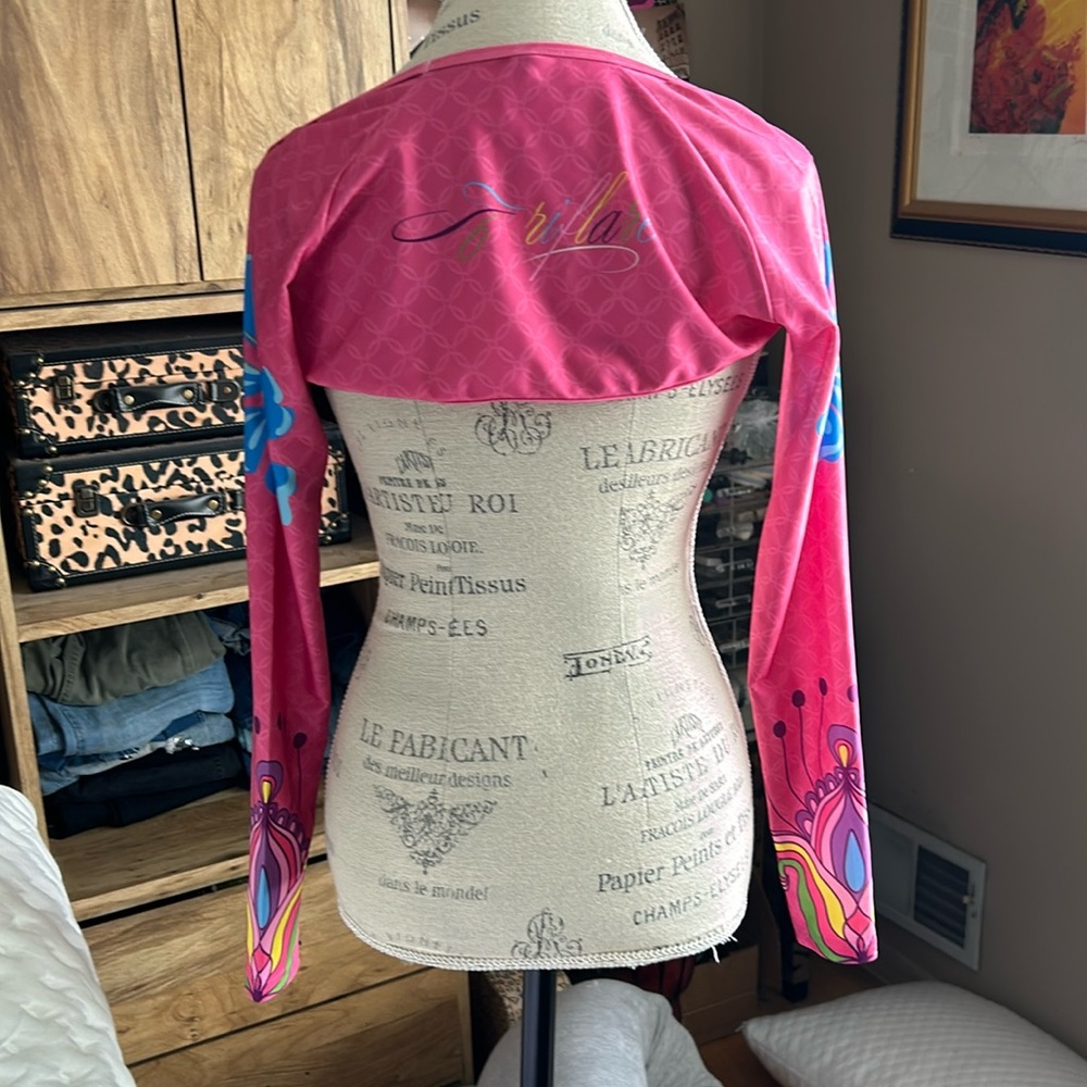 Hot Pink Triflare Printed Shrug - XS